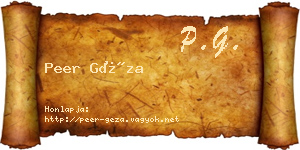 Peer Géza névjegykártya