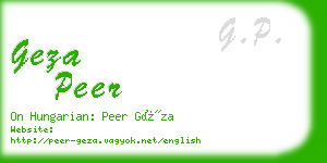 geza peer business card